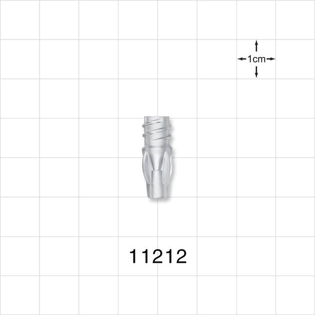 Female Luer Lock, Tubing Port, Clear - 0.099 inch ID (2.51 mm) - 11212