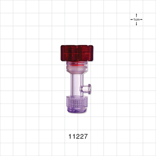 Tuohy Borst Adapter, Threaded Flare Connector, Female Luer Lock Sideport - 7 FR - 17 FR (0.091 inch - 0.224 inch, 2.3 mm - 5.7 mm) - 11227