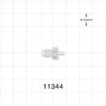 Threaded Connector, Barbed, Natural - Fits 1/16 inch ID Tubing (0.063 inch, 1.59 mm) x M6 - 11344