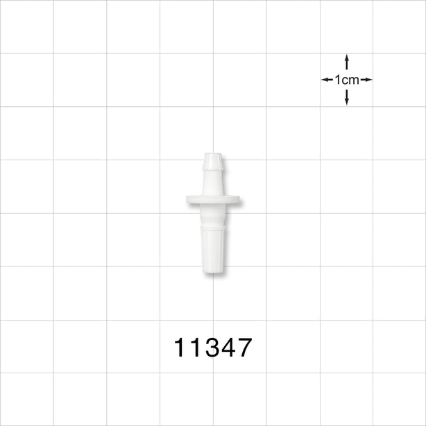 Male Luer Slip, Barbed, White - Fits 1/8 inch ID Tubing (0.125 inch, 3.18 mm) - 11347