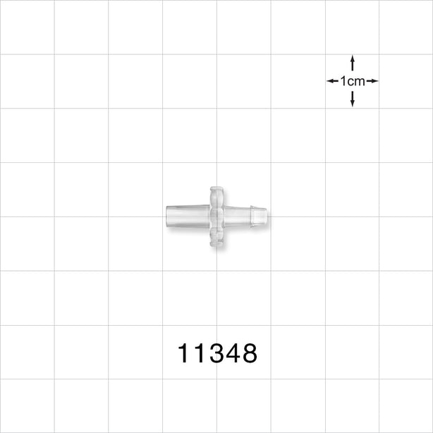 Male Luer Slip, Barbed, Natural - Fits 1/8 inch ID Tubing (0.125 inch, 3.18 mm) - 11348