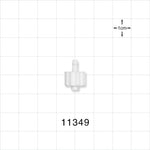 Male Luer Lock, Barbed, White - Fits 3/32 inch ID Tubing (0.094 inch, 2.38 mm) - 11349