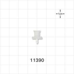Female Luer Lock, Barbed, Natural - Fits 1/16 inch ID Tubing (0.063 inch, 1.59 mm) - 11390