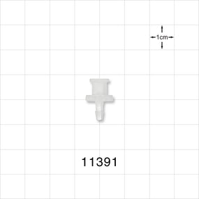 Female Luer Lock, Barbed, Natural - Fits 3/32 inch ID Tubing (0.094 inch, 2.38 mm) - 11391