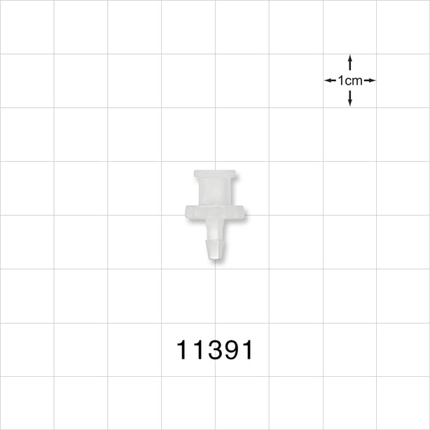 Female Luer Lock, Barbed, Natural - Fits 3/32 inch ID Tubing (0.094 inch, 2.38 mm) - 11391