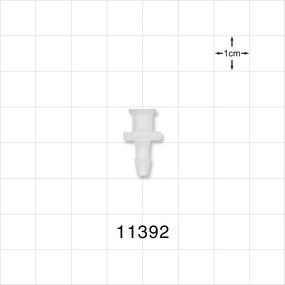 Female Luer Lock, Barbed, Natural - Fits 1/8 inch ID Tubing (0.125 inch, 3.18 mm) - 11392