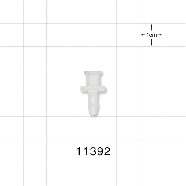 Female Luer Lock, Barbed, Natural - Fits 1/8 inch ID Tubing (0.125 inch, 3.18 mm) - 11392