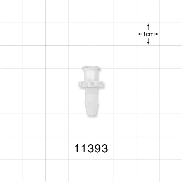 Female Luer Lock, Barbed, Natural - Fits 5/32 inch ID Tubing (0.156 inch, 3.97 mm) - 11393