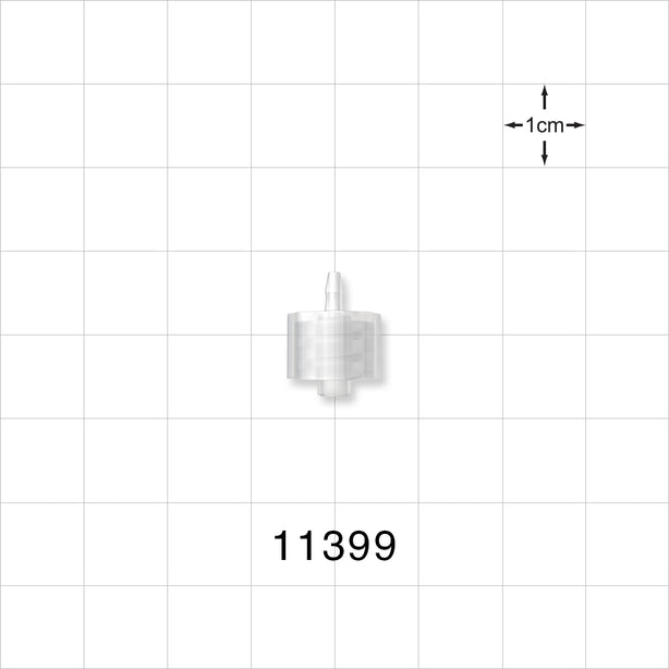Male Luer Lock, Barbed, Natural - Fits 1/16 inch ID Tubing (0.063 inch, 1.59 mm) - 11398