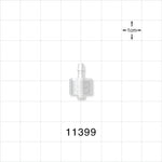 Male Luer Lock, Barbed, Natural - Fits 3/32 inch ID Tubing (0.094 inch, 2.38 mm) - 11399