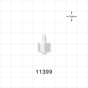 Male Luer Lock, Barbed, Natural - Fits 3/32 inch ID Tubing (0.094 inch, 2.38 mm) - 11399