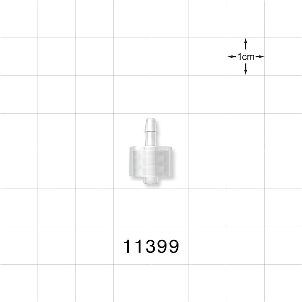 Male Luer Lock, Barbed, Natural - Fits 3/32 inch ID Tubing (0.094 inch, 2.38 mm) - 11399