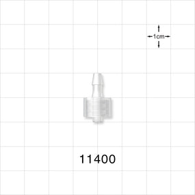Male Luer Lock, Barbed, Natural - Fits 1/8 inch ID Tubing (0.125 inch, 3.18 mm) - 11400