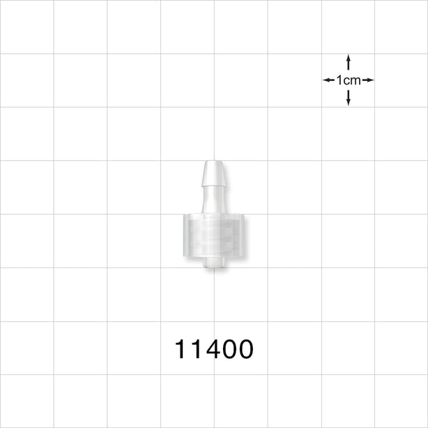 Male Luer Lock, Barbed, Natural - Fits 1/8 inch ID Tubing (0.125 inch, 3.18 mm) - 11400