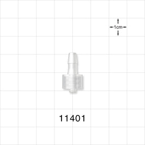 Male Luer Lock, Barbed, Natural - Fits 5/32 inch ID Tubing (0.156 inch, 3.97 mm) - 11401