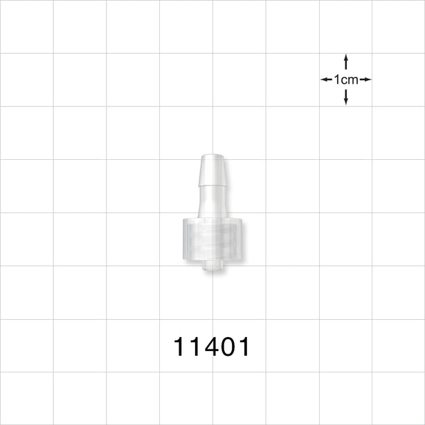 Male Luer Lock, Barbed, Natural - Fits 5/32 inch ID Tubing (0.156 inch, 3.97 mm) - 11401