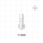 Male Luer Lock, Barbed, Natural - Fits 1/4 inch ID Tubing (0.25 inch, 6.35 mm) - 11403