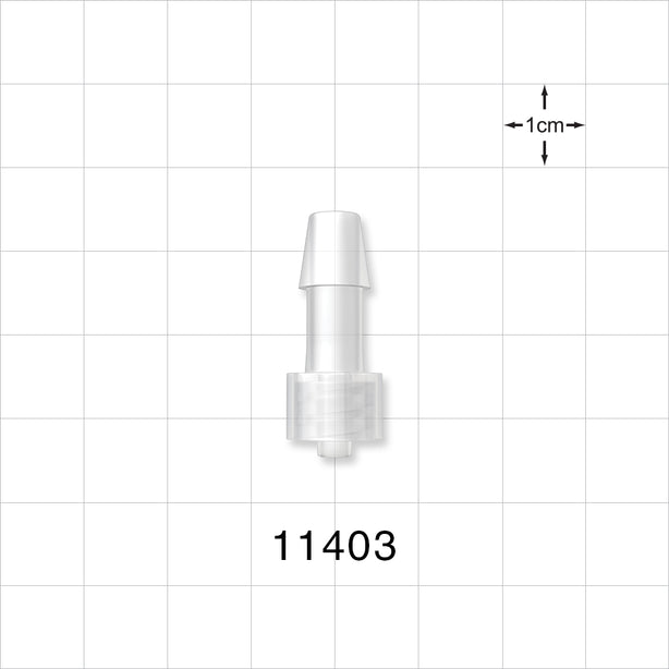 Male Luer Lock, Barbed, Natural - Fits 1/4 inch ID Tubing (0.25 inch, 6.35 mm) - 11403