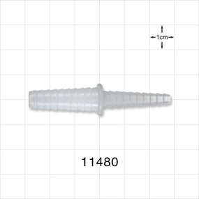 Straight Connector, Reducer, Barbed, Natural - Fits 9/32 inch - 13/32 inch x 5/32 inch - 5/16 inch ID Tubing (0.281 inch - 0.406 inch x 0.156 inch - 0.313 inch, 7.14 mm - 10.31 mm x 3.97 mm - 7.94 mm) - 11480