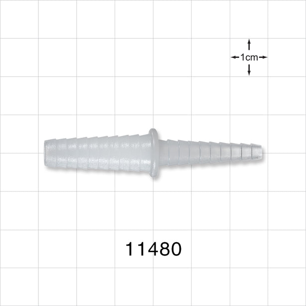 Straight Connector, Reducer, Barbed, Natural - Fits 9/32 inch - 13/32 inch x 5/32 inch - 5/16 inch ID Tubing (0.281 inch - 0.406 inch x 0.156 inch - 0.313 inch, 7.14 mm - 10.31 mm x 3.97 mm - 7.94 mm) - 11480