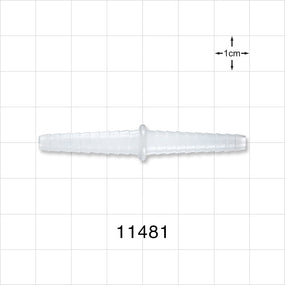 Straight Connector, Barbed, Natural - Fits 5/32 inch - 5/16 inch ID Tubing (0.156 inch - 0.313 inch, 3.97 mm - 7.94 mm) - 11481