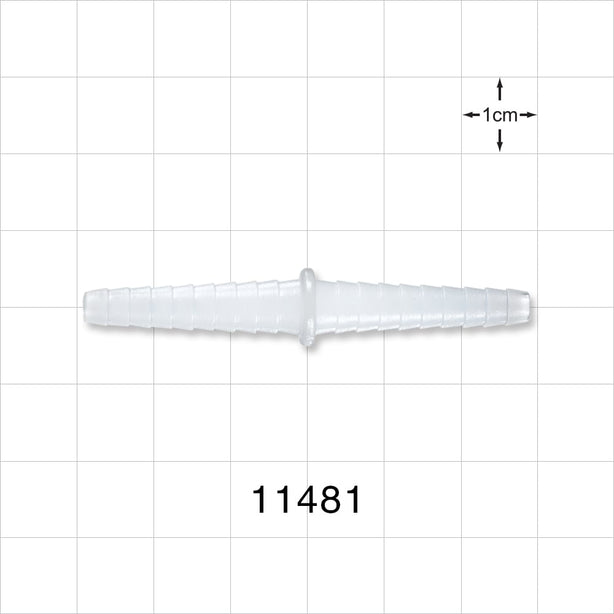 Straight Connector, Barbed, Natural - Fits 5/32 inch - 5/16 inch ID Tubing (0.156 inch - 0.313 inch, 3.97 mm - 7.94 mm) - 11481
