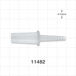 Straight Connector, Reducer, Barbed, Natural - Fits 3/8 inch - 1/2 inch x 5/32 inch - 5/16 inch ID Tubing (0.375 inch - 0.5 inch x 0.156 inch - 0.313 inch, 9.53 mm - 12.7 mm x 3.97 mm - 7.94 mm) - 11482