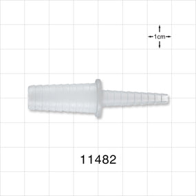Straight Connector, Reducer, Barbed, Natural - Fits 3/8 inch - 1/2 inch x 5/32 inch - 5/16 inch ID Tubing (0.375 inch - 0.5 inch x 0.156 inch - 0.313 inch, 9.53 mm - 12.7 mm x 3.97 mm - 7.94 mm) - 11482