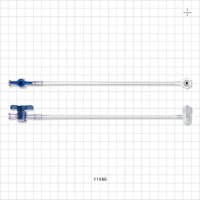 Extension Line, Hemostasis Valve to 1-Way Stopcock - 0 FR - 9 FR (0 inch - 0.118 inch, 0 mm - 3 mm); 8.5 inch Length (215.9 mm) - 11486