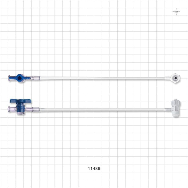 Extension Line, Hemostasis Valve to 1-Way Stopcock - 0 FR - 9 FR (0 inch - 0.118 inch, 0 mm - 3 mm); 8.5 inch Length (215.9 mm) - 11486