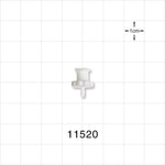 Female Luer Lock, Barbed, White - Fits 1/16 inch ID Tubing (0.063 inch, 1.59 mm) - 11520