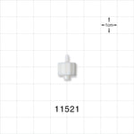 Male Luer Lock, Barbed, White - Fits 1/16 inch ID Tubing (0.063 inch, 1.59 mm) - 11521