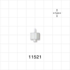 Male Luer Lock, Barbed, White - Fits 1/16 inch ID Tubing (0.063 inch, 1.59 mm) - 11521