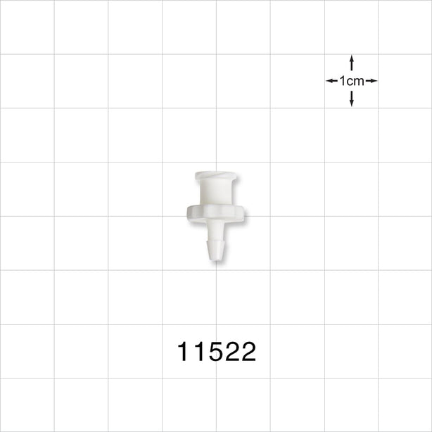 Female Luer Lock, Barbed, White - Fits 3/32 inch ID Tubing (0.094 inch, 2.38 mm) - 11522