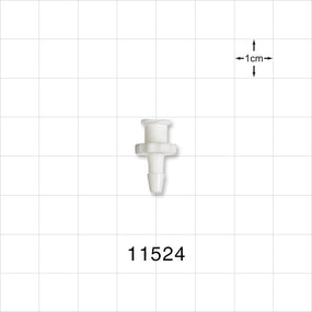 Female Luer Lock, Barbed, White - Fits 1/8 inch ID Tubing (0.125 inch, 3.18 mm) - 11524