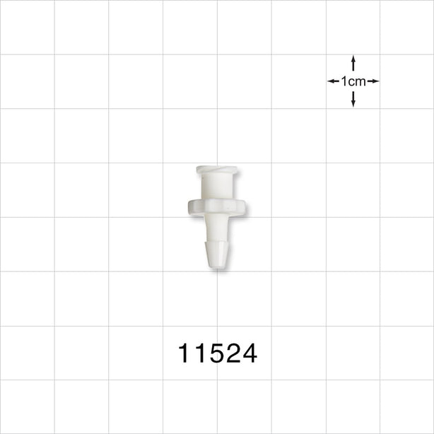 Female Luer Lock, Barbed, White - Fits 1/8 inch ID Tubing (0.125 inch, 3.18 mm) - 11524