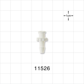Female Luer Lock, Barbed, White - Fits 5/32 inch ID Tubing (0.156 inch, 3.97 mm) - 11526