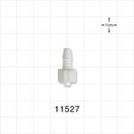 Male Luer Lock, Barbed, White - Fits 5/32 inch ID Tubing (0.156 inch, 3.97 mm) - 11527