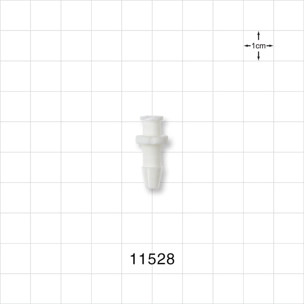 Female Luer Lock, Barbed, White - Fits 3/16 inch ID Tubing (0.188 inch, 4.76 mm) - 11528
