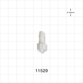 Male Luer Lock, Barbed, White - Fits 3/16 inch ID Tubing (0.188 inch, 4.76 mm) - 11529