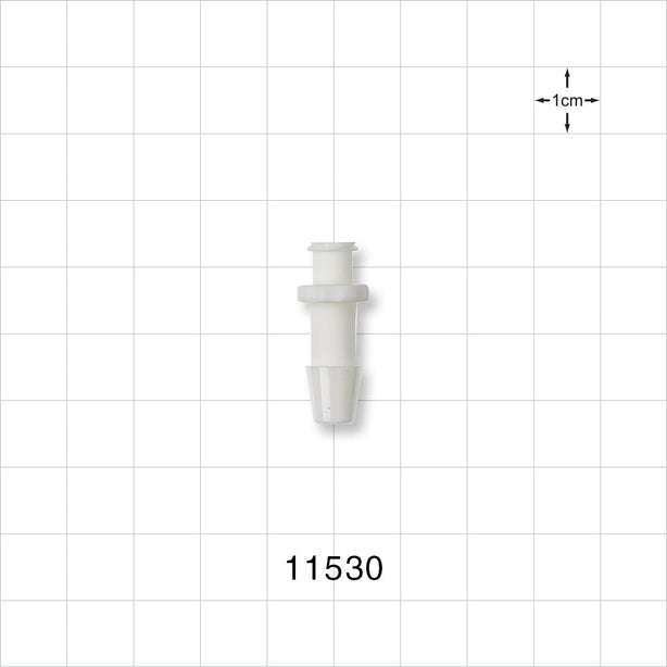 Female Luer Lock, Barbed, White - Fits 1/4 inch ID Tubing (0.25 inch, 6.35 mm) - 11530
