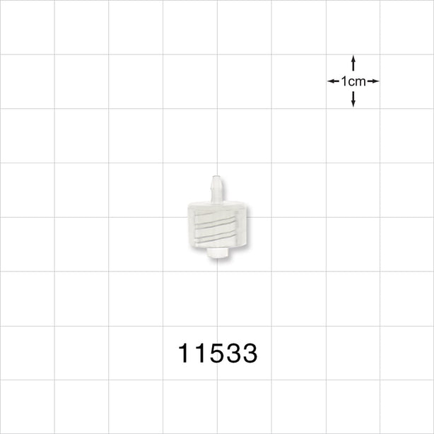 Male Luer Lock, Barbed, Natural - Fits 1/16 inch ID Tubing (0.063 inch, 1.59 mm) - 11533