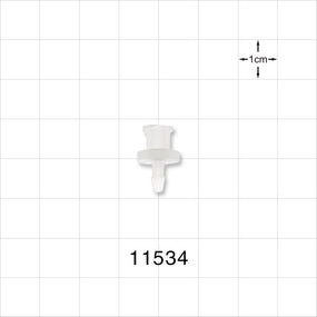 Female Luer Lock, Barbed, Natural - Fits 3/32 inch ID Tubing (0.094 inch, 2.38 mm) - 11534