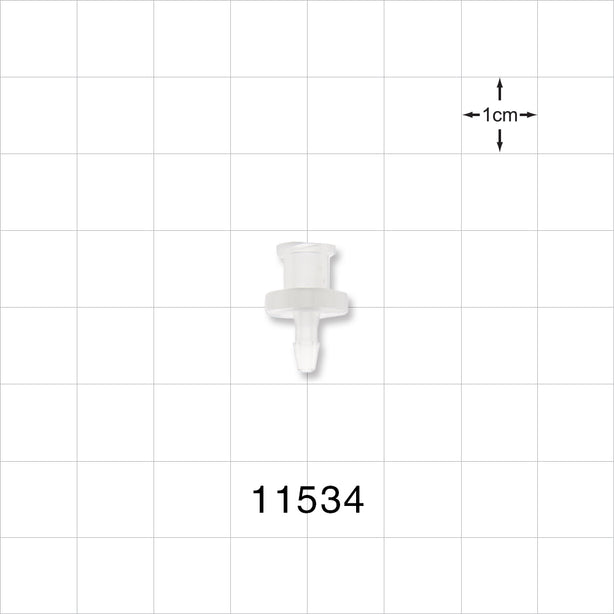 Female Luer Lock, Barbed, Natural - Fits 3/32 inch ID Tubing (0.094 inch, 2.38 mm) - 11534