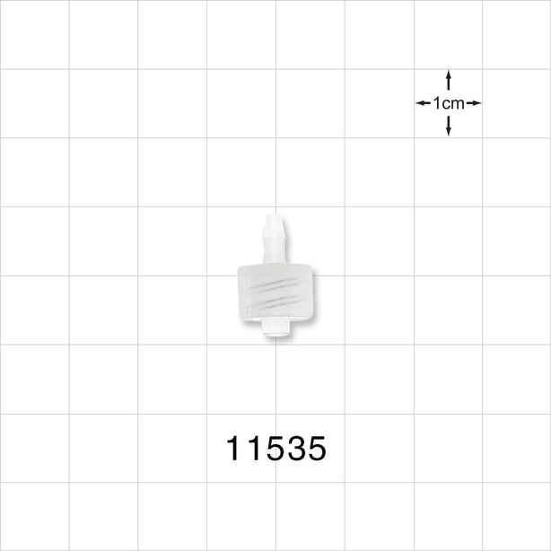Male Luer Lock, Barbed, Natural - Fits 3/32 inch ID Tubing (0.094 inch, 2.38 mm) - 11535