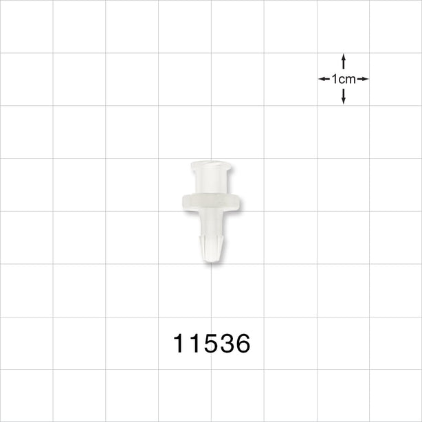 Female Luer Lock, Barbed, Natural - Fits 1/8 inch ID Tubing (0.125 inch, 3.18 mm) - 11536