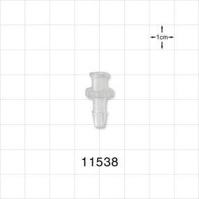 Female Luer Lock, Barbed, Natural - Fits 5/32 inch ID Tubing (0.156 inch, 3.97 mm) - 11538