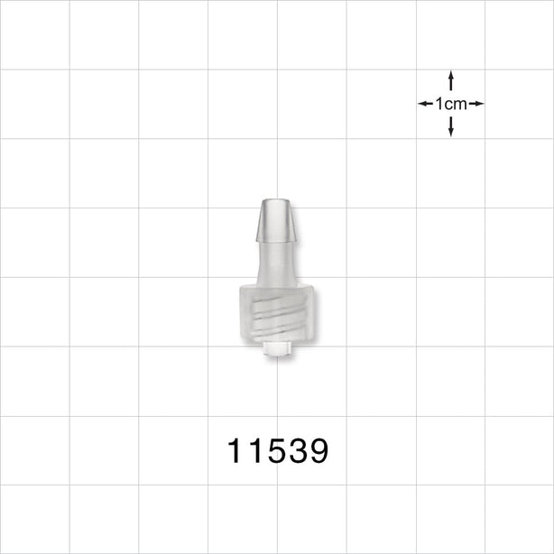 Male Luer Lock, Barbed, Natural - Fits 5/32 inch ID Tubing (0.156 inch, 3.97 mm) - 11539