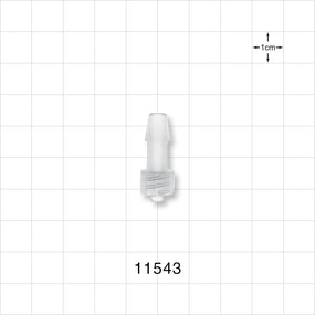 Male Luer Lock, Barbed, Natural - Fits 1/4 inch ID Tubing (0.25 inch, 6.35 mm) - 11543