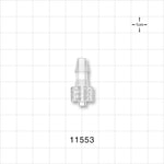 Male Luer Lock, Barbed, Clear - Fits 3/16 inch ID Tubing (0.188 inch, 4.76 mm) - 11553
